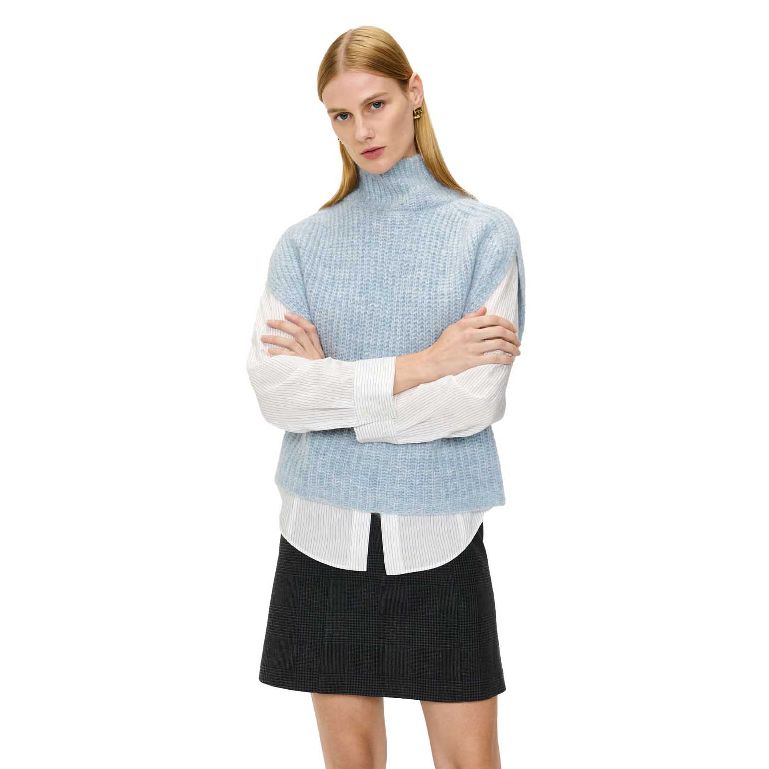 Veronika Maine Sky Chunky Mohair Blend Tunic